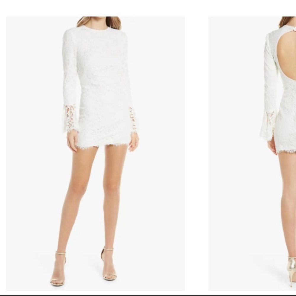 Tadashi Shoji Long Sleeve Cotton Blend Lace Cocktail Dress. Size 4. Never Worn!